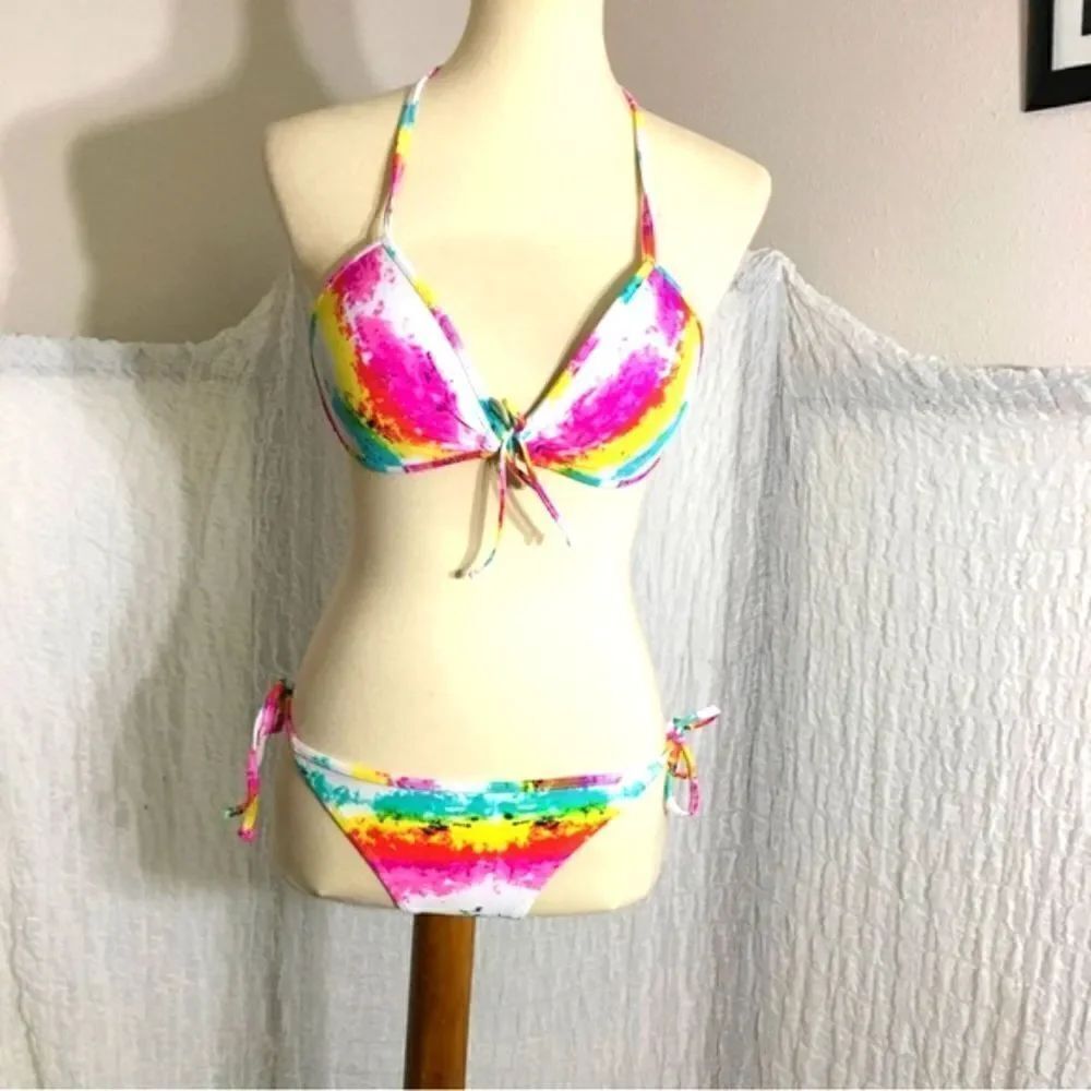 Bamboo Island Colorful Tie Dye Two-piece Bikini Size M